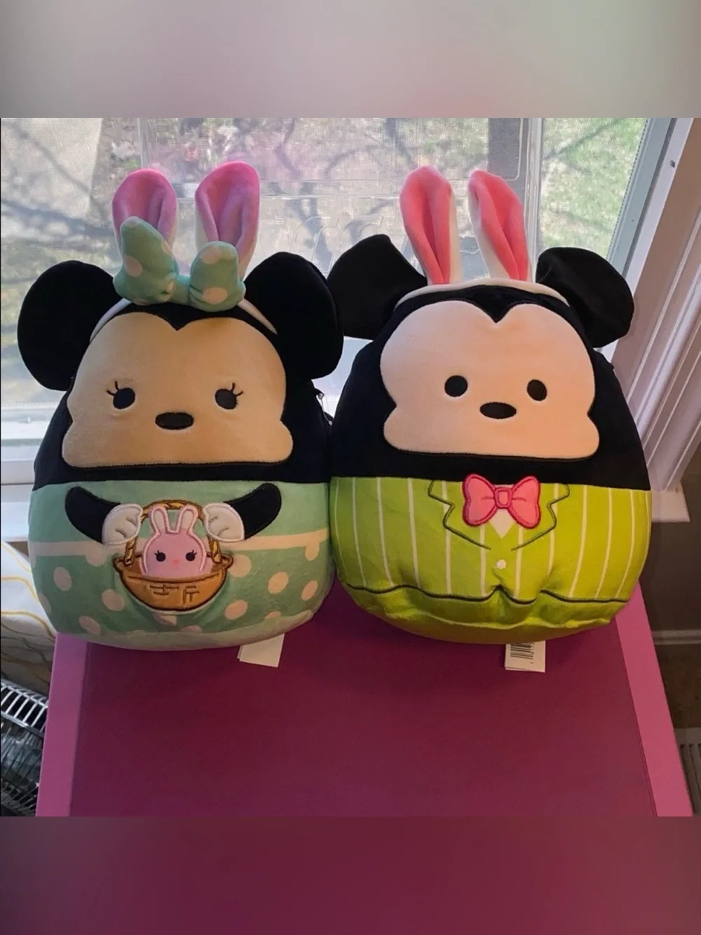 Disney Easter Squishmallow Set Mickey & Minnie Mouse 8 Inch Bunny Ears NWT